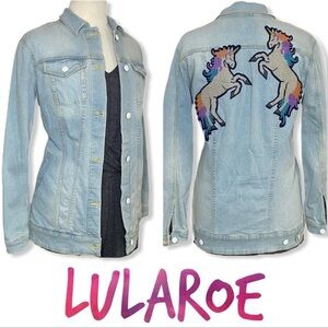 Lularoe Jaxon Unicorn Denim Jacket